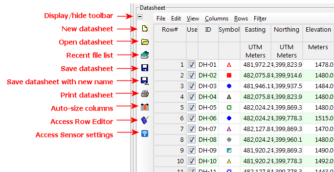 Datasheet Toolbar