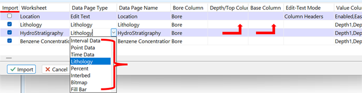 LogPlot import multi sheet excel borehole