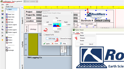 LogPlot image edit header