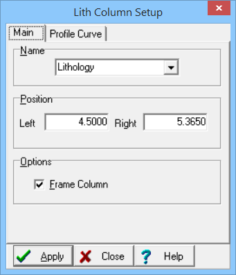LogPlot software: Lithology Pattern Column