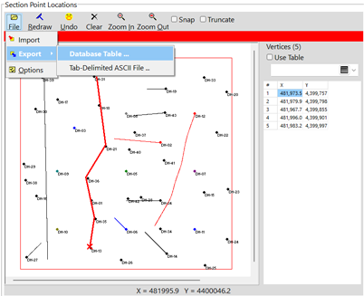 RockWorks maps transect section