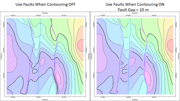 RockWorks contour map fault