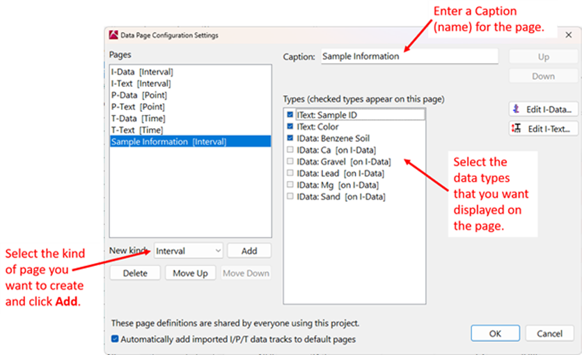 RockWorks borehole configuration settings