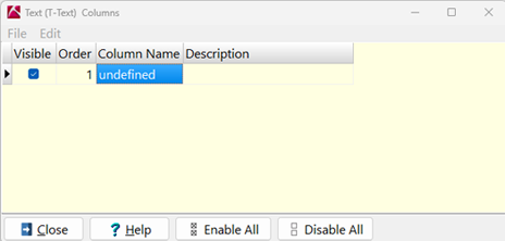 RockWorks types table tdata text