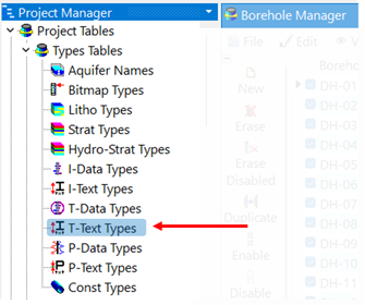 RockWorks types table tdata