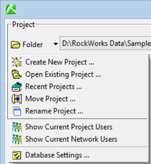 Project Folder menu