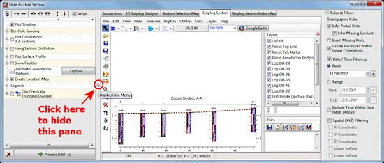 RockWorks cross sectons